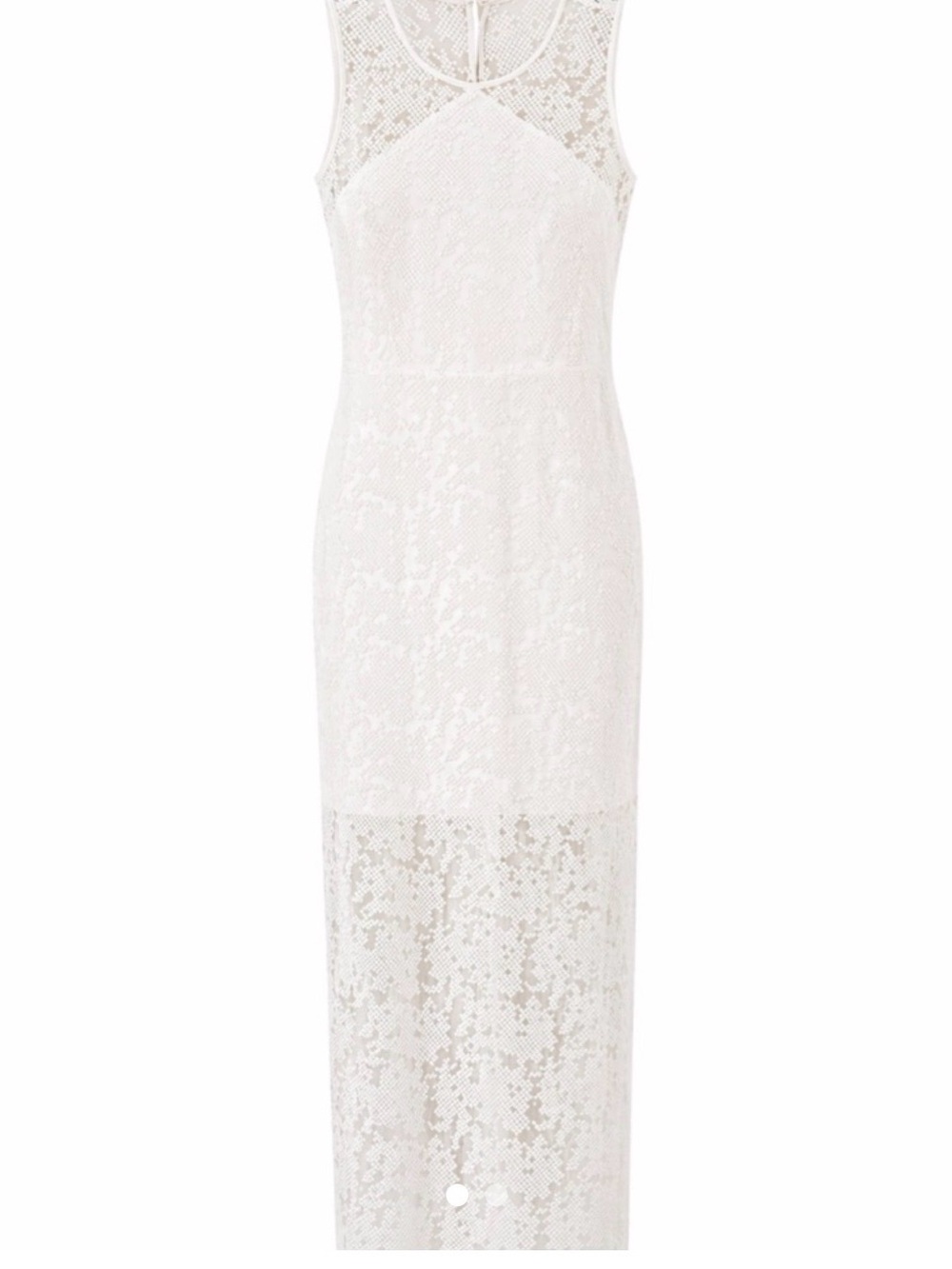 Diane Von Furstenberg White Textured Lace Dress